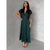 Smaragdové elegantní jednoduché midi šaty OMNIS (Veľkosť ONESIZE)