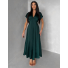 Smaragdové elegantné jednoduché midi šaty OMNIS