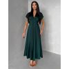 Smaragdové elegantní jednoduché midi šaty OMNIS (Veľkosť ONESIZE)