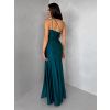 Smaragdové společenské asymetrické šaty GAREVIA s rozparkem (Veľkosť ONESIZE)