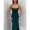 Smaragdové společenské dlouhé šaty BELUNA (Veľkosť ONESIZE)