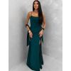 Smaragdové společenské dlouhé šaty BELUNA (Veľkosť ONESIZE)