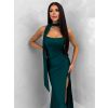 Smaragdové společenské dlouhé šaty BELUNA (Veľkosť ONESIZE)