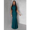 Smaragdové společenské dlouhé šaty LETERA s řasením (Veľkosť ONESIZE)
