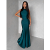 Smaragdové spoločenské dlhé šaty LETERA s riasením