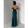 Smaragdové spoločenské plesové dlhé šaty LUNZARO