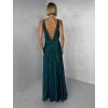 Smaragdové společenské saténové dlouhé šaty CARMIYA (Veľkosť ONESIZE)