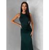 Smaragdové společenské šaty VELMORO s body (Veľkosť ONESIZE)