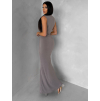 Šedé spoločenské tvarujúce dlhé šaty ESSENTIA