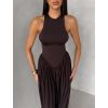 Tmavě hnědé společenské tvarující šaty ALYRION (Veľkosť ONESIZE)