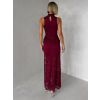 Vínové krajkované šaty PURELY s vlečkou (Veľkosť ONESIZE)