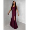 Vínové společenské dlouhé šaty GAREVIA s rozparkem (Veľkosť ONESIZE)