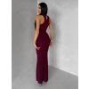 Vínové společenské dlouhé šaty OLIVIEN s body (Veľkosť ONESIZE)