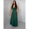 Zelené saténové společenské jedničce šaty EZMIRA (Veľkosť ONESIZE)