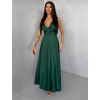 Zelené saténové spoločenské jednotke šaty EZMIRA