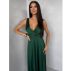Zelené saténové spoločenské jednotke šaty EZMIRA