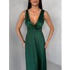 Zelené saténové společenské jedničce šaty EZMIRA (Veľkosť ONESIZE)