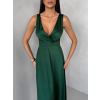 Zelené saténové spoločenské jednotke šaty EZMIRA