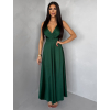 Zelené saténové spoločenské jednotke šaty EZMIRA