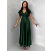 Zelené společenské jednoduché dlouhé šaty JUNADIE (Veľkosť ONESIZE)