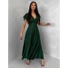 Zelené společenské jednoduché dlouhé šaty JUNADIE (Veľkosť ONESIZE)