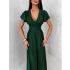 Zelené společenské jednoduché dlouhé šaty JUNADIE (Veľkosť ONESIZE)