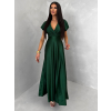 Zelené spoločenské jednoduché dlhé šaty JUNADIE