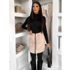 Béžová krátká sukně GLIMARO na zip (Veľkosť ONESIZE)