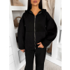 Černá bavlněná pohodlná oversize mikina SILKY (Veľkosť ONESIZE)