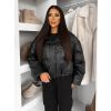 Černá koženková krátká bunda FROSTY (Veľkosť M/L)