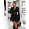 Čierne elegantné sako šaty GIACCA s čipkou